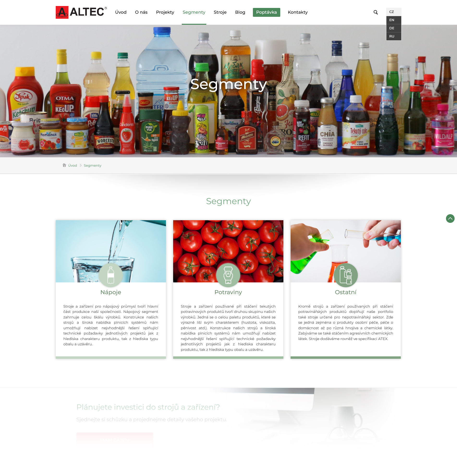 Honza Kocourek – Webdesigner - Altec Chotěboř - Specialisté na výrobu strojů pro plnění a uzavírání lahví