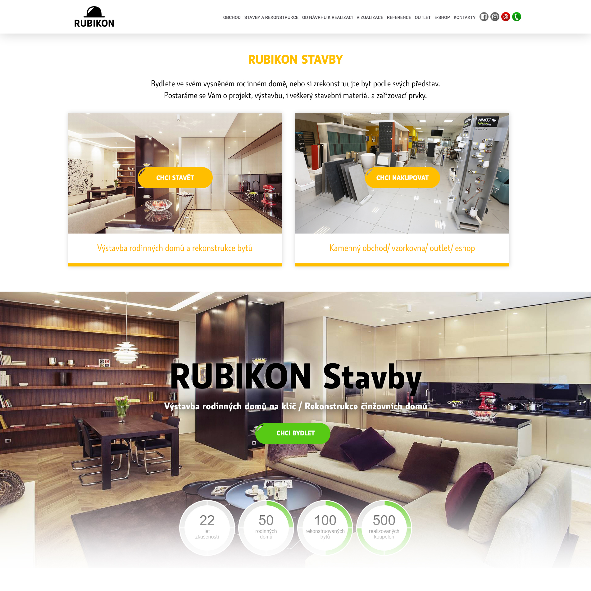 Honza Kocourek – Webdesigner - Rubikon - Výstavba rodinných domů na klíč, rekonstrukce domů